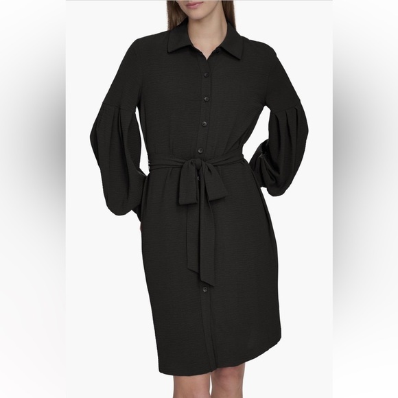 Calvin Klein Elegant Black Shirt Dress - Picture 3 of 7